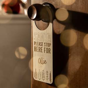 Christmas Accessories: Santa Stop Here Door Hanger
