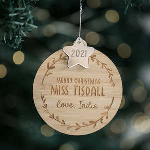 Star Teacher Christmas Bauble