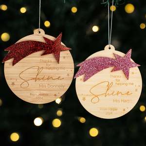 Shining Star Teacher Christmas Bauble