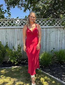 Size 14: Maude Silk Slip in Strawberry