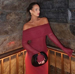 Josie Off Shoulder Mesh Maxi Dress