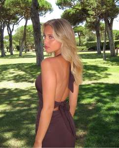 Leni Maxi Dress in Dark Mahogany