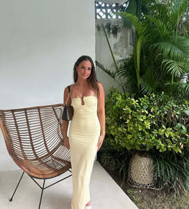 Tayla Trim Maxi Dress in Butter