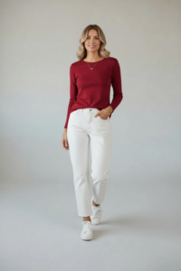 Women S Capsule Basics: Red Wine Long Sleeve