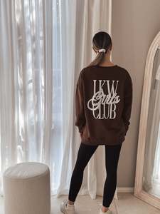 Tops Shirts: GIRL CLUB Crew - Chocolate