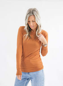 Sale: Basic Rouche Top - Ginger nut