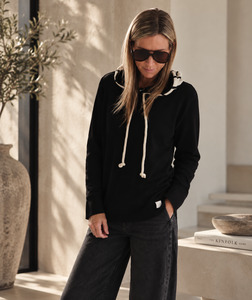 Sale: Stripe Contrast Hood - Black