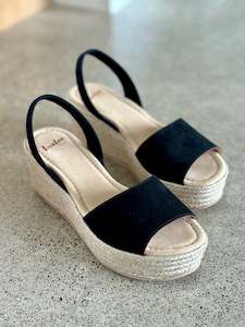 MIDI ESPADRILLE WEDGE BLACK