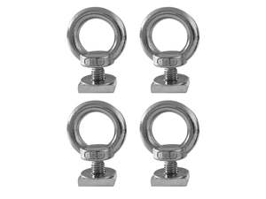 4 x 304 Stainless Steel Roof Rack M8 Eye Bolt-Silver
