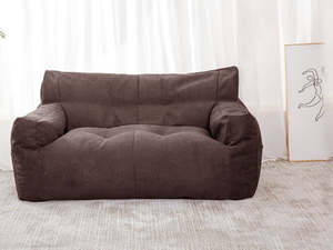 Two-Seater Bean Bag Chair-Dark Brown