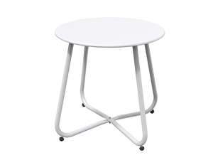 Small Fruniture: Round Metal Side Table-White