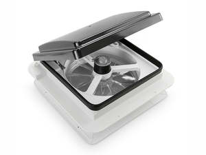 Products: RV Roof Vent Fan 12V with Manual Riser Black Lid 280X280mm