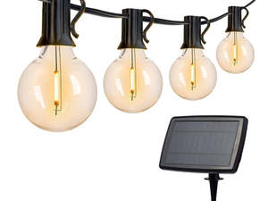 Solar Powered Festoon String Lights 15m with 50 Bulbs