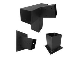 Pergola Kit: 15°Slanted Wall Mount Pergola 4-way Bracket Kit
