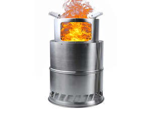 Winter: Portable Stainless Steel Camping Wood Stove-Large