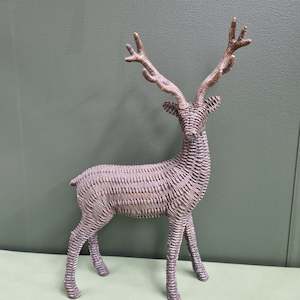 Christmas: Rattan Look Standing Deer