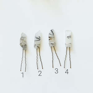 Sale: Tourmalated Quartz Slab Hair Pin