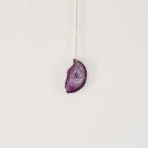Sale: Moon & Star Etched Purple Agate Wall Hanging