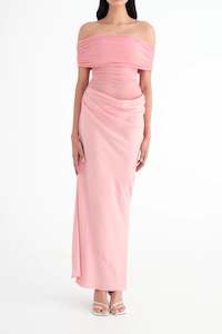 21st: Nico Off Shoulder Maxi Dress Candy Floss