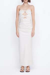 21st: Rochelle Twist Strapless Dress in Cream