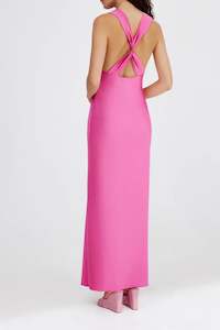 21st: Lara Backless Dress in Pop Pink