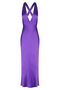 Lana Plunged Cross Back Dress