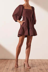 Mini: Marlene Open Back Mini in Chocolate