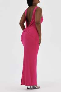 Agatha Dress in Neon Pink