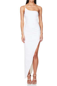 Hens: Aria One Shouldered Gown in White