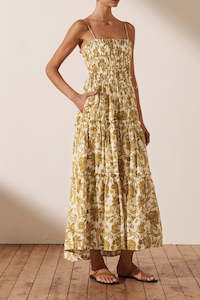 Bump Friendly: Saffron Shirred Tiered Midi Dress