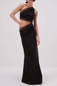 One Shoulder: Jillian Satin Maxi Dress