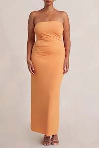 Strapless: Myla Strapless Dress in Spiced Orange