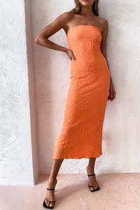 Strapless: Petra Dress in Aperol Spritz
