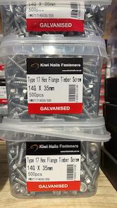 14Gx35mm Type17 Hex Flange Galv Timber Screw (500pcs/pack) HWGT1714035/500