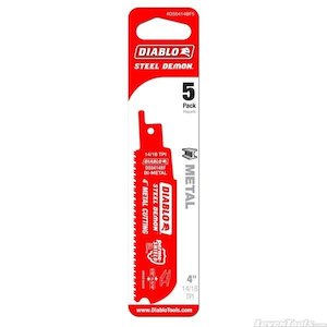 DIABLO 4" Steel Demon Bi-Metal Recip Blade for Metal (3/32" to 5/16") DS0414BF5