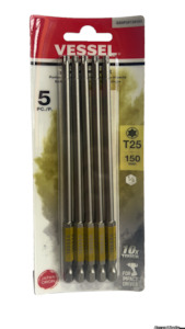 Accessories Sets: PBEXP-12437-3 Gosai bit B type T25 150mm 5PC. SET 426679 GS5P35T25150