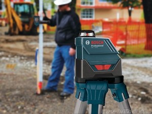 Lasers: Bosch Self-Leveling 360Degree 500ft. LR3 Exterior Rotary Laser Kit GLL 150 ECK