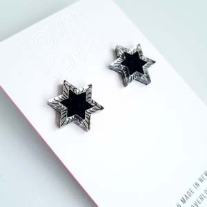ZIGGY  STUD- BLACK-SILVER