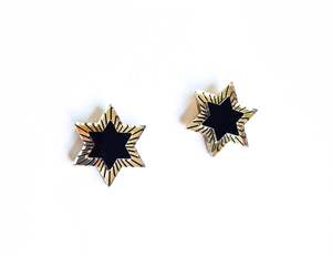 Studs: ZIGGY  STUD - BLACK-GOLD
