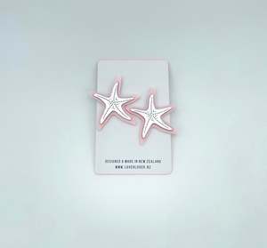 Statement Earrings: STARFISH STUD LARGE Milkshake-silver
