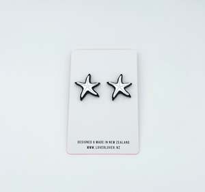 STARFISH STUD - Black-silver