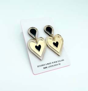 Statement Earrings: Freina Single Drop Goldie-Black