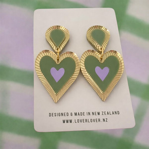Freina Single Drop Olive-Lilac-gold-mirror