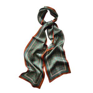 Best Seller: Verdant Blossom Pure Mulberry Silk Long Scarf Silk Twilly