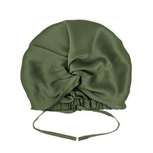 Silk Sleep Cap: Viridian Silver Mulberry Silk Hair Bonnet – Double-Lined, Adjustable Fit