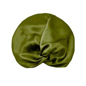 Silk Sleep Cap for Women Hair Care Natural Silk Double Layer Bonnet Turban- Oliv&hellip;