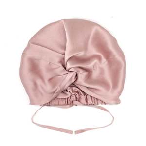 Pink Mulberry Silk Hair Bonnet – Double-Lined, Adjustable Fit