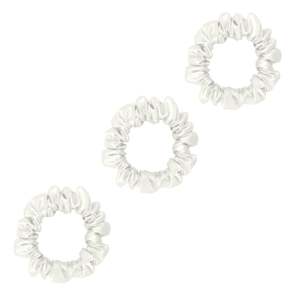 Best Seller: 3 Pack Premium Small Mulberry Silk Scrunchies - White