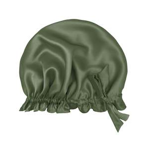 Best Seller: Large Double-Lined Adjustable Silk Hair Bonnet Turban - Viridian