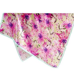 Silk Scarves: Chrysanthemum Bloom Pure Mulberry Silk Scarf Silk Bandana